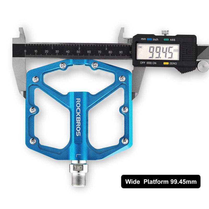ROCKBROS Mountain Bike Pedals MTB Pedals Bicycle Flat Pedals Aluminum 9/16" Sealed Bearing Lightweight Platform for Road Mountain BMX MTB Bike - Image 5