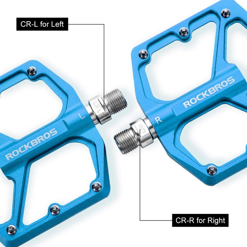 ROCKBROS Mountain Bike Pedals MTB Pedals Bicycle Flat Pedals Aluminum 9/16" Sealed Bearing Lightweight Platform for Road Mountain BMX MTB Bike - Image 4