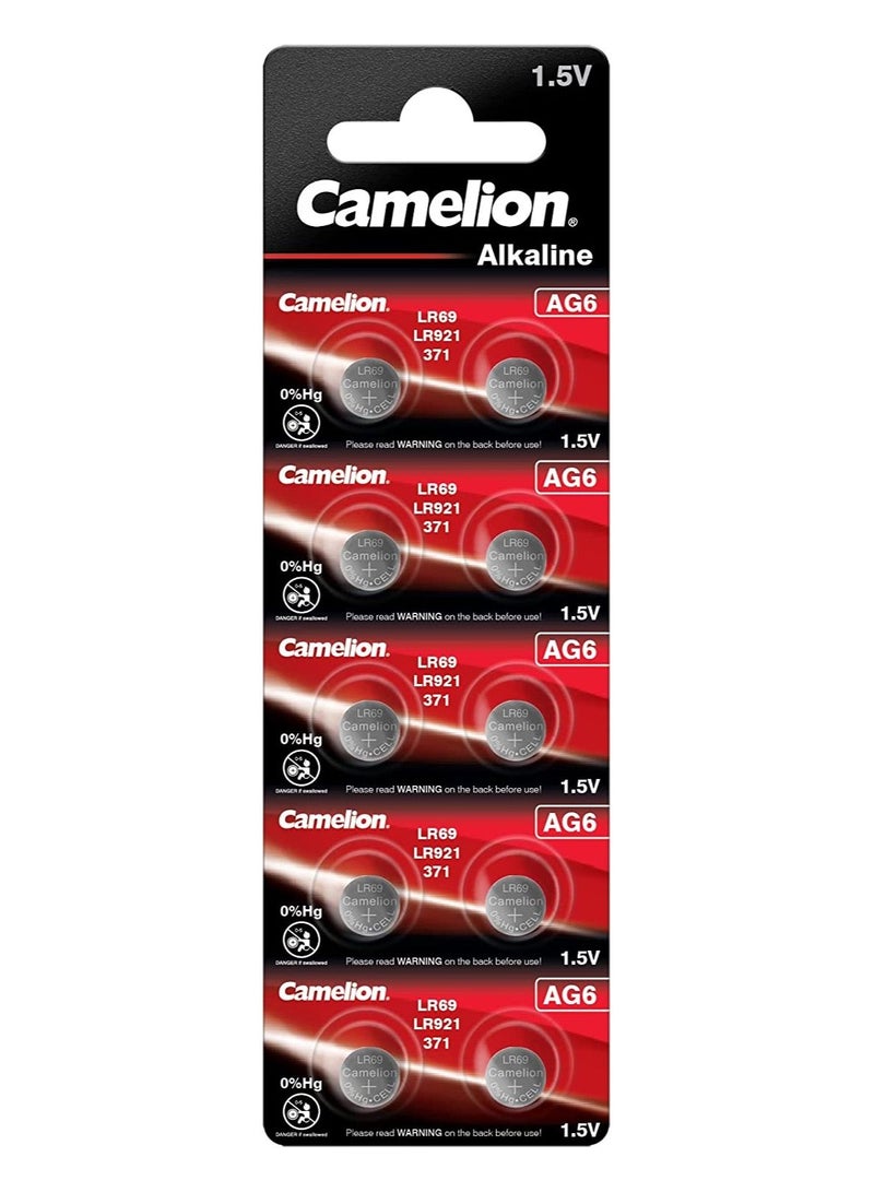 كاميليون Camelion alkaline button cell batteries AG6 pack 10 - Image 1