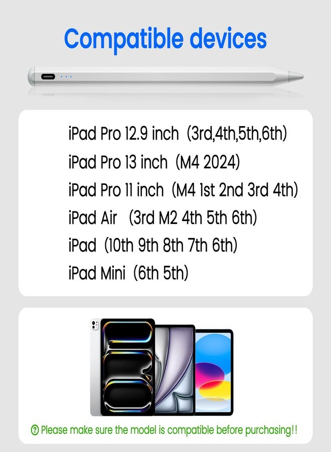doqo Stylus Pen for iPad,Pencil W/Palm Rejection&Tilt,doqo iPad Pencil for iPad 7/8/9/10,iPad Pro11/12.9/13“ M4,iPad Air3/4/5/6,iPad mini5/6 Lasts up to10 Hours - Image 2