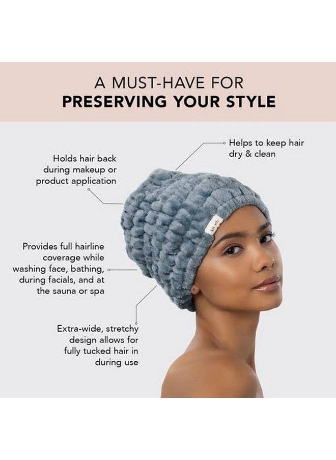 Kitsch Spa Headband Extra Wide Makeup Headband For Washing Face ; Multi Purpose Skincare Headbands ; Facial Headband & Hair Band For Washing Face ; Face Wash Headbands For Women Makeup (Mistyblue)  - Image 3
