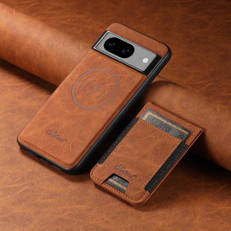 Suteni For Google Pixel 10 H17 Litchi Texture Leather Magnetic Detachable Wallet Phone Case(Khaki) - Image 2