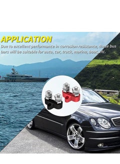 KASTWAVE Power Distribution Terminal Block Connect Bus Bar with 4 Mount Screw 5/16inch M8 Dual Terminal Studs 48V Positive and Negative Ground Insulated Terminal Post for Truck Car RV Boat  - Image 2