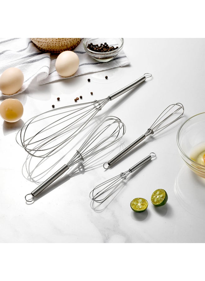 Generic - Mini Manual Egg Beater Spring Handle 430 Stainless Steel Small Egg Mixer Cream Whisk Kitchen Utensils For Daily Use-Color:20.5cm 8 Inch - Image 1
