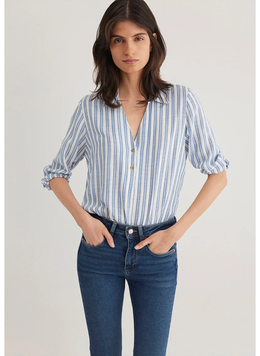 MAVI Blue Striped Blouse 122400-83979