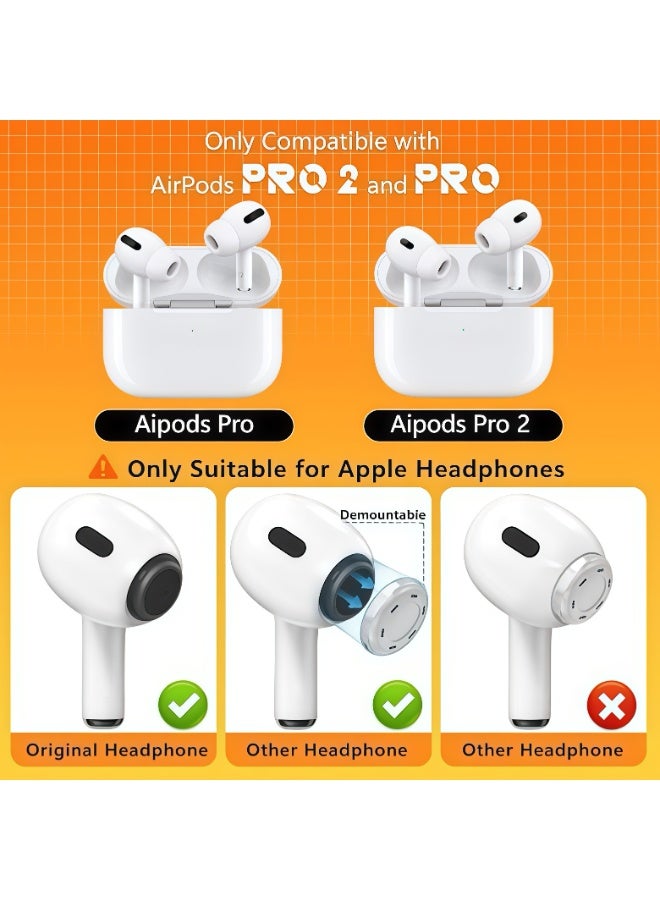 4 أزواج من أطراف الأذن البديلة لسماعات AirPods Pro من الجيل الثاني/الأول مع صندوق تخزين محمول وقلم تنظيف، مزودة بفتحة لتقليل الضوضاء وشاشة واقية مدمجة ضد الغبار، أطراف أذن من السيليكون (أبيض) - Image 3