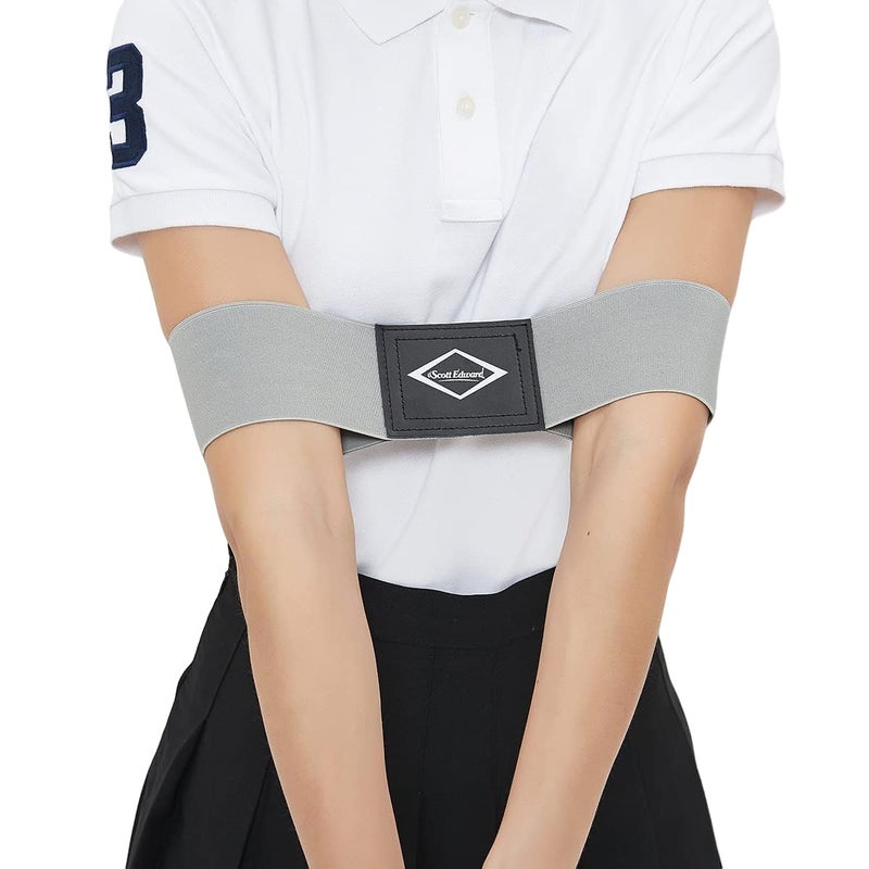 Scott Edward Pro Golf Swing Training AidSwing Correcting Arm Band Correct Training Swing Gesture Alignment Practice Tool for Golf BeginnersWomanGirlFemaleGrey - Image 2