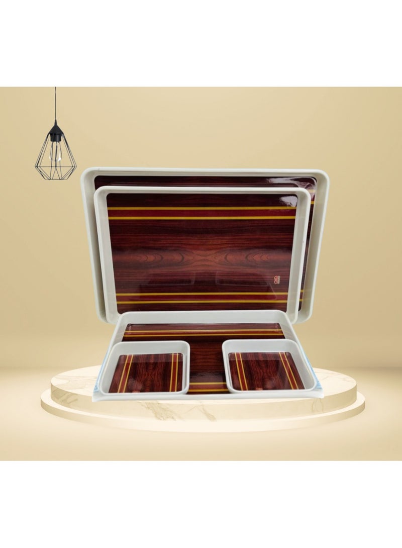 Melamine Trays Set 5 Pieces Rectangle