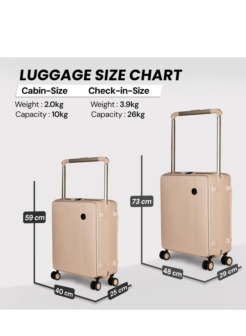 ML02 Wide Handle Cabin Luggage | Lightweight Cabin Trolley Bag | Durable Travel Gear | Cabin Size Luggage with Wide Handle