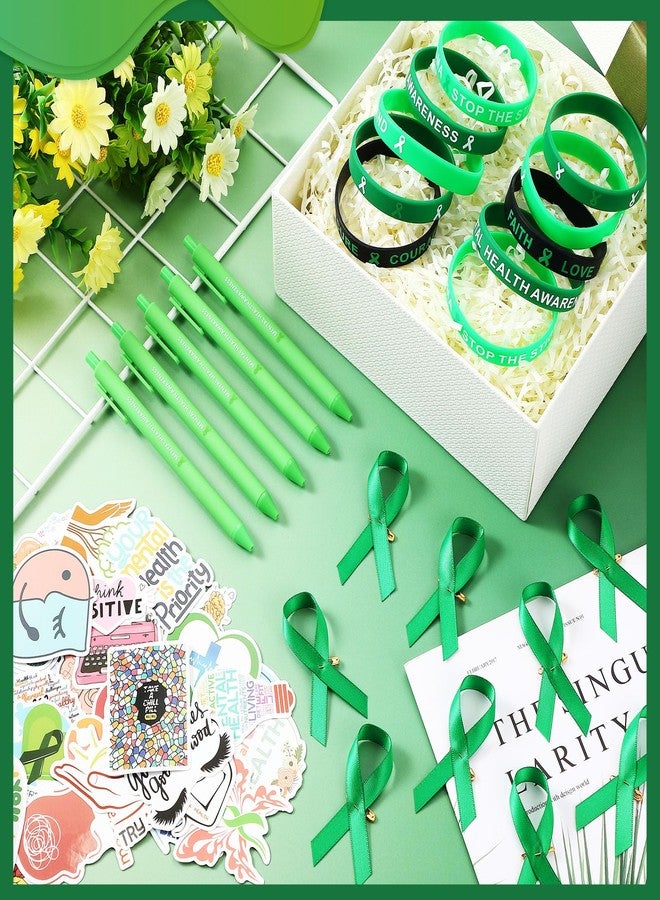MotiMind 170 Pcs Mental Health Awareness Set Include Ink Pens Ribbon Silicone Bracelets Mental Health Stickers Mental Health Awareness Items Mental Health Pens Mental Health Gifts for Men Women Teens - Image 3