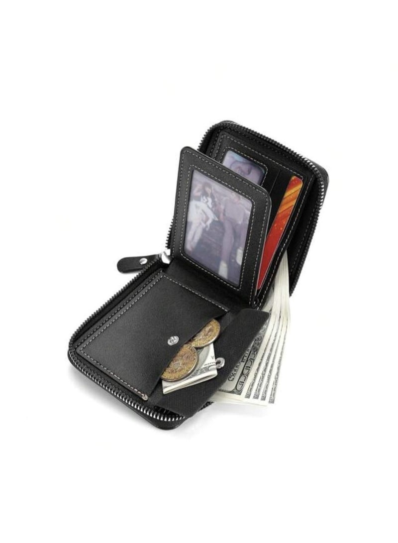 New Men's Wallet Imitation Leather Crocodile Pattern Multifunction Zipper Wallet Fashion Casual Youth Student Multi-function Card Holder 1pc - Image 3