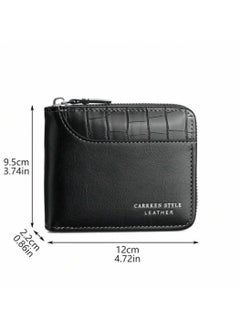 Generic New Men's Wallet Imitation Leather Crocodile Pattern Multifunction Zipper Wallet Fashion Casual Youth Student Multi-function Card Holder 1pc  - Image 5