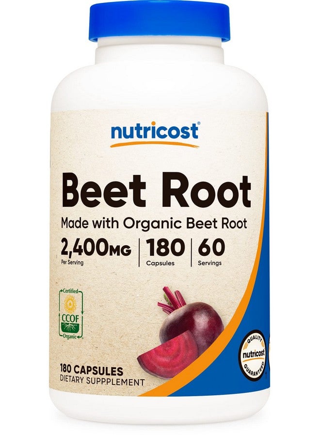 Nutricost Beet Root 2400Mg 180 Capsules Ccof Certified Made With Organic Beet Root Superfood 60 Servings - Image 2