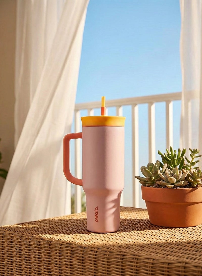 Owala Stainless - Steel Triple - Insulated Travel Mug,Features a Leak - Proof Lid, Straw, and Handle,BPA - Free and 40 - oz Capacity，Candy Store - Image 2