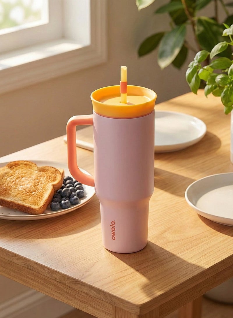 Owala Stainless - Steel Triple - Insulated Travel Mug,Features a Leak - Proof Lid, Straw, and Handle,BPA - Free and 40 - oz Capacity，Candy Store - Image 3