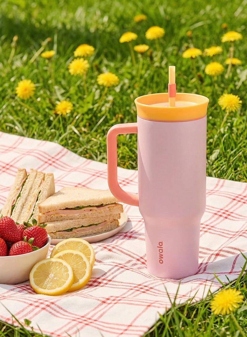 Owala Stainless - Steel Triple - Insulated Travel Mug,Features a Leak - Proof Lid, Straw, and Handle,BPA - Free and 40 - oz Capacity，Candy Store - Image 4