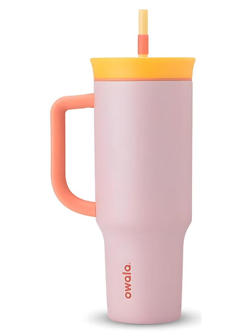 Owala Stainless - Steel Triple - Insulated Travel Mug,Features a Leak - Proof Lid, Straw, and Handle,BPA - Free and 40 - oz Capacity，Candy Store - Image 1