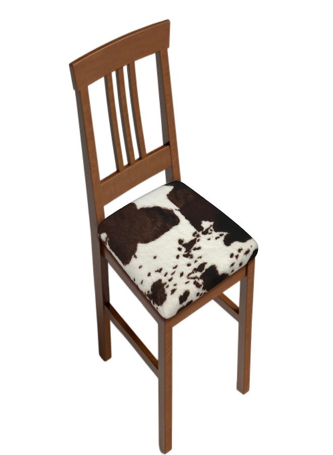 Granbey Cowhide Print Seat Covers for Dining Room Chairs Set of 2 Cow Skin Print Chair Covers Washable Stretch Chair Seat Covers Cushion Slipcovers for Kitchen Office - Image 1