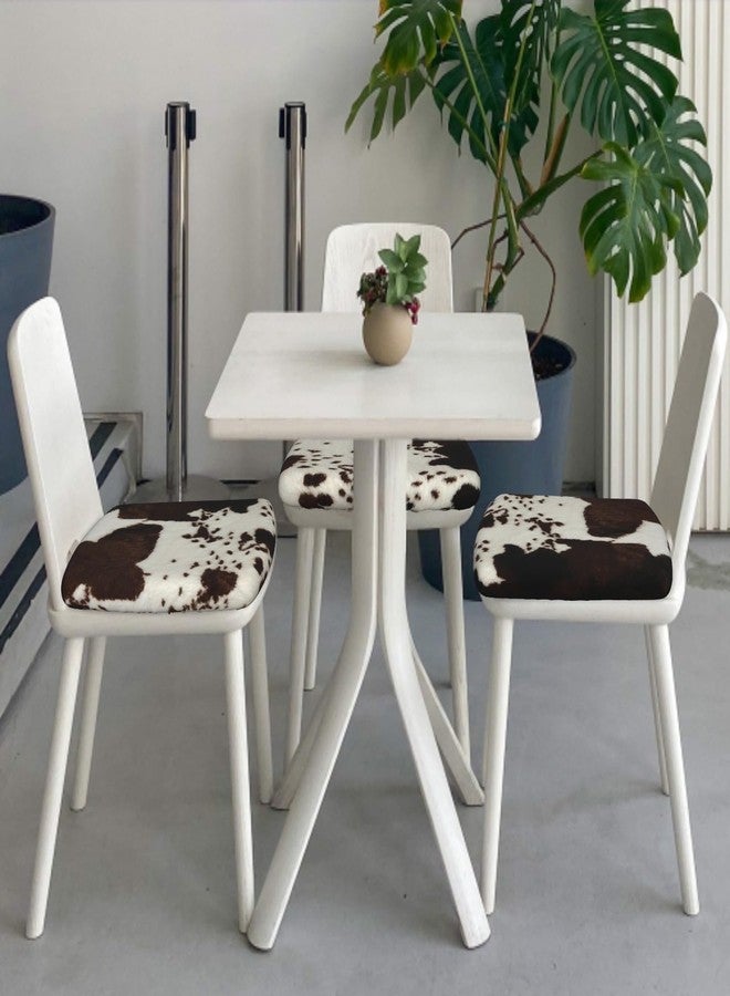 Granbey Cowhide Print Seat Covers for Dining Room Chairs Set of 2 Cow Skin Print Chair Covers Washable Stretch Chair Seat Covers Cushion Slipcovers for Kitchen Office - Image 4
