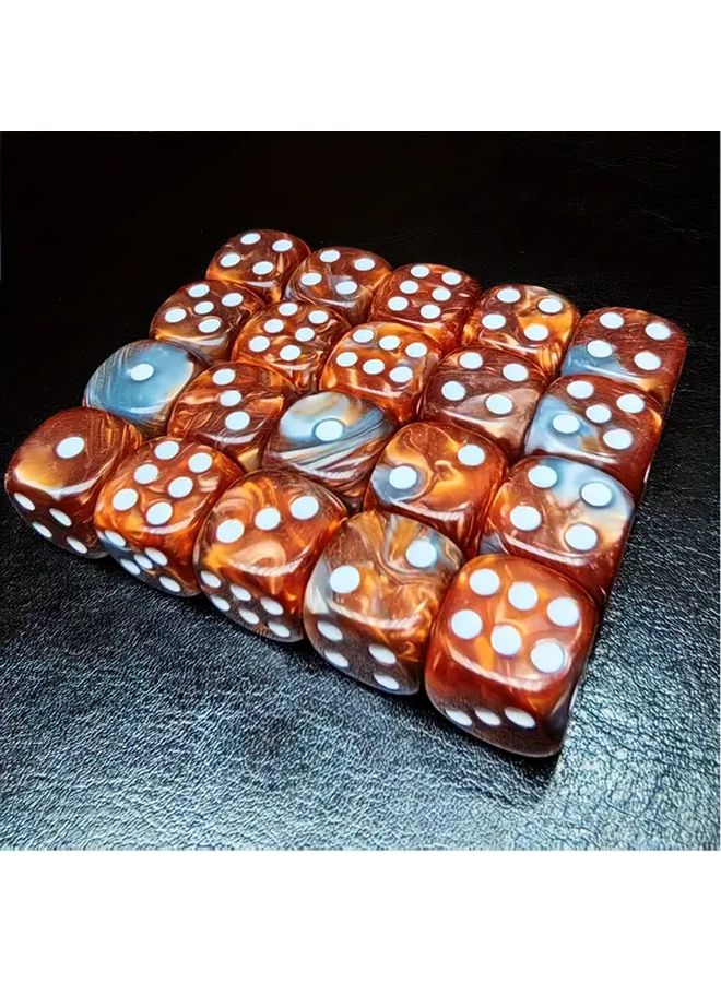 Coffee Color 20pcs Dual Tone D6 Dice Set For Tabletop Gaming And Math Education - Image 1
