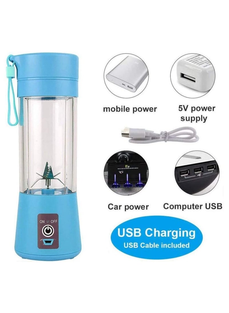 Generic - Mini Portable Blender,Personal Blender Small Fruit Mixer Electric USB Rechargeable Juicer Cup Fruit Mixing Machine Home Travel 380ml,Six Blades 3D - Image 1