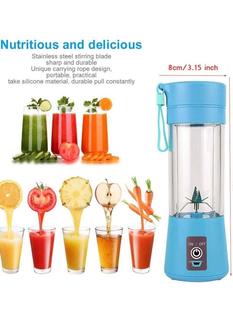Generic - Mini Portable Blender,Personal Blender Small Fruit Mixer Electric USB Rechargeable Juicer Cup Fruit Mixing Machine Home Travel 380ml,Six Blades 3D - Image 1