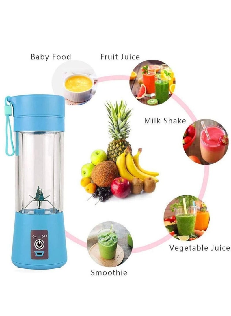 Generic - Mini Portable Blender,Personal Blender Small Fruit Mixer Electric USB Rechargeable Juicer Cup Fruit Mixing Machine Home Travel 380ml,Six Blades 3D - Image 1