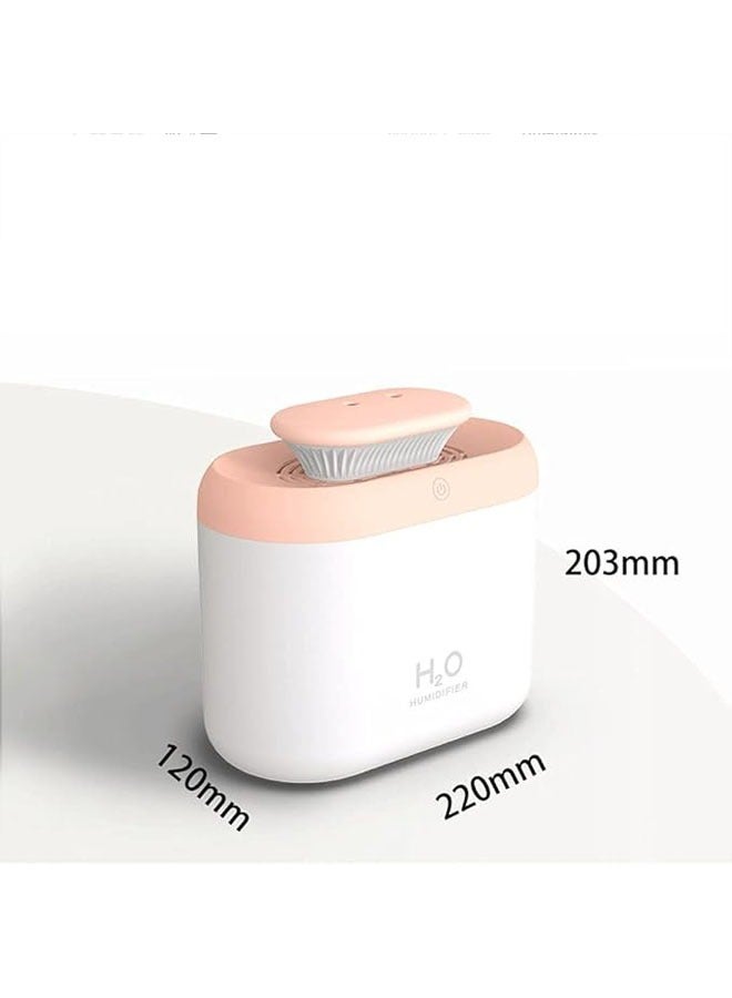 اتش 2 او مرطب هواء بسعة كبيرة مزدوج الفوهات وضوء متعدد الألوان يصلح لرأس السرير - Image 4