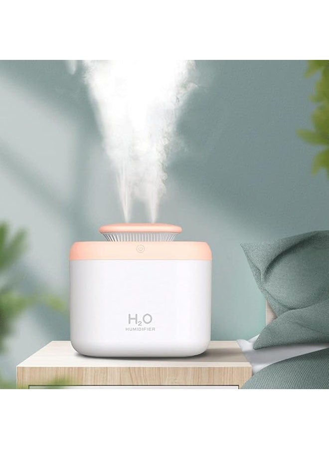 اتش 2 او مرطب هواء بسعة كبيرة مزدوج الفوهات وضوء متعدد الألوان يصلح لرأس السرير - Image 2