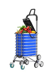 Foldable Shopping Cart Trolley with Lid, Stainless Steel Shopping Cart Storage 55*38*104CM