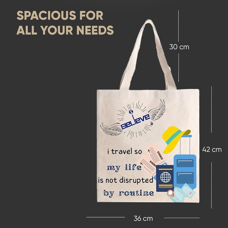 STRUTT Foldable Shopping Bag for Grocery, 100% Organic Cotton Reusable Canvas Tote Bag for Women, eco-Friendly Cloth Bag Multi-Purpose Bag for Travel & Daily use - in Travel - Image 5