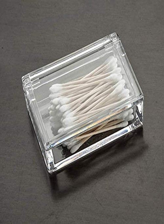 Sizikato Set of 2 Clear Acrylic Q-Tip Holder Bathroom Cotton Swab Dispenser. - Image 4
