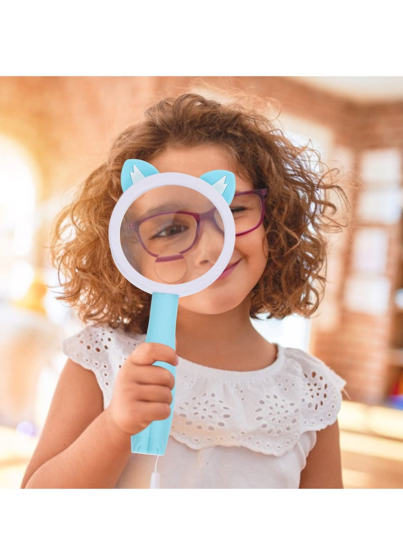 SOLARAE Magnifying Glass with Handle, Kids Scientific Toys Portable Magnify Reading Len Insect Specimen Observing Props for Kids Child Elderly 3pcs - Image 4