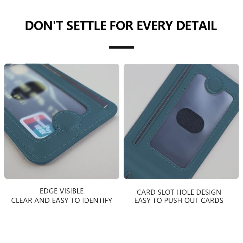 ClickCase محفظة ClickCaseBifold MagSafe، محفظة بسيطة مع حامل، محفظة بإغلاق مغناطيسي لهواتف iPhone 16/15/14/13/12، حامل بطاقات، جلد نباتي (أخضر مزرق) - Image 4