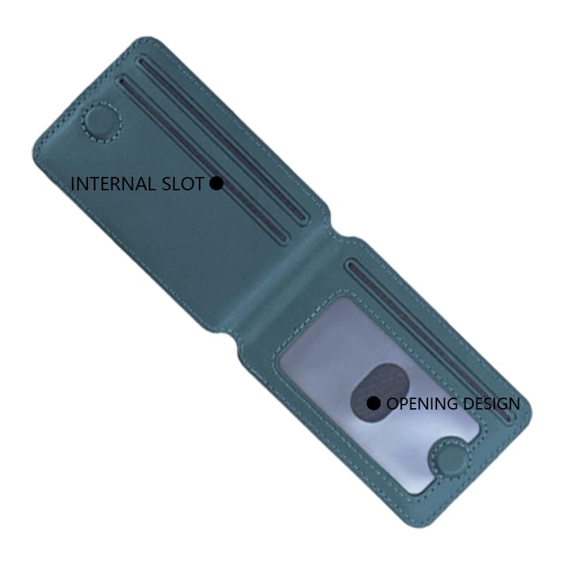 ClickCase محفظة ClickCaseBifold MagSafe، محفظة بسيطة مع حامل، محفظة بإغلاق مغناطيسي لهواتف iPhone 16/15/14/13/12، حامل بطاقات، جلد نباتي (أخضر مزرق) - Image 3