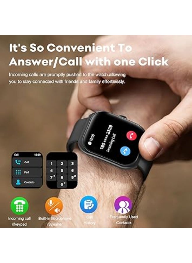 PEJE Smart Watches For Men,2.01" Curved Display,Bluetooth Calls,1ATM Waterproof,Monitors Spo2/Heart Rate/Sleep,123+ Sports Modes,Prayer Alerts & Arabic Support,350mah Battery,Ios/Android.(Black) - Image 4