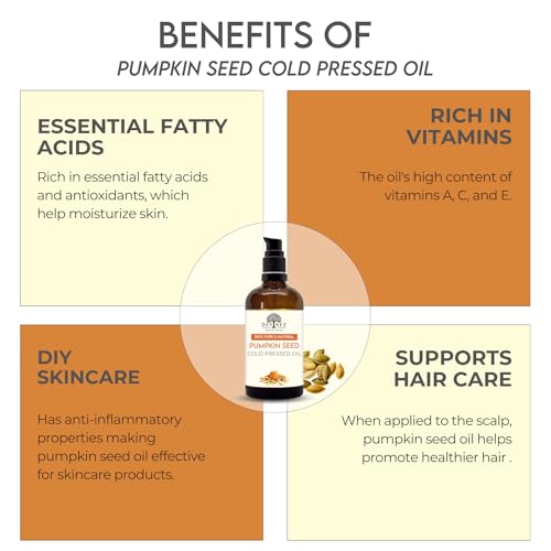 Devinez 100% Pure Pumpkin Seed Cold Pressed Oil with Lotion Pump Organic, Undiluted Kaddu Oil for Hair, Skin, Eyebrows & Eyelashes, Therapeutic Grade for Natural Care (Pack -50ml) - Image 3
