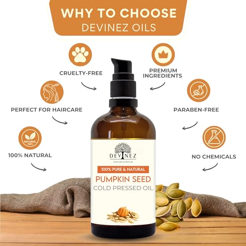 Devinez 100% Pure Pumpkin Seed Cold Pressed Oil with Lotion Pump Organic, Undiluted Kaddu Oil for Hair, Skin, Eyebrows & Eyelashes, Therapeutic Grade for Natural Care (Pack -50ml) - Image 4