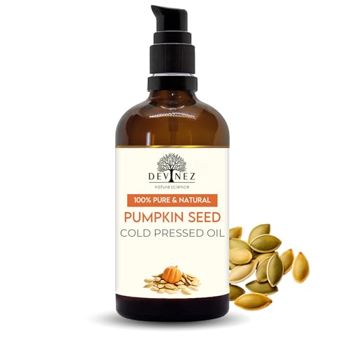 Devinez 100% Pure Pumpkin Seed Cold Pressed Oil with Lotion Pump Organic, Undiluted Kaddu Oil for Hair, Skin, Eyebrows & Eyelashes, Therapeutic Grade for Natural Care (Pack -50ml) - Image 1