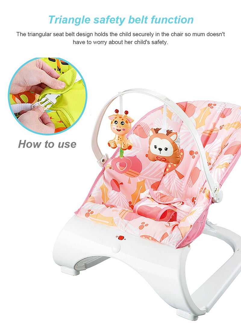 MaBaby Vibrating Infant Baby Rocker Swing, Multifunctional Baby Bouncer Chair With Interactive Toy Rack And Music  - Image 4