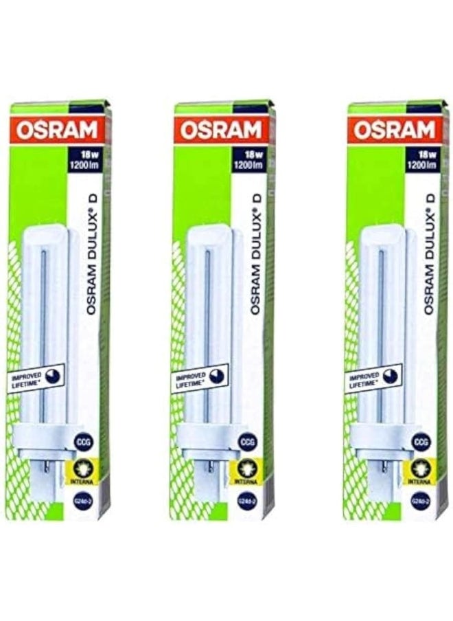 Osram Osram Long Lasting Durable Fluorescent Lamp Energy Saver 2 Pin Cfl Bulb -18 W (Pack Of 3) Warm White  - Image 1