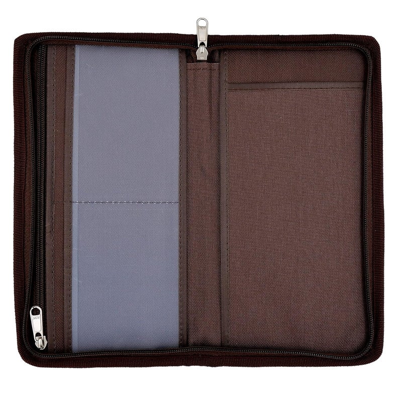 Asraw Stylish Ergonomic PU Faux Leather Document Holder Chequebook/Passbook Vehicle Papers Organizer (Tan) - Image 5