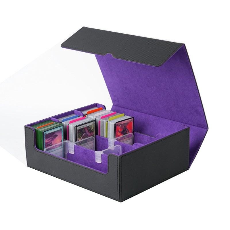 Large Capacity High Quality Three-Row Box 1800 + Yugioh/Mtg/Pokemon Three Kingdoms Killing Leather Pu Card Box - Image 1