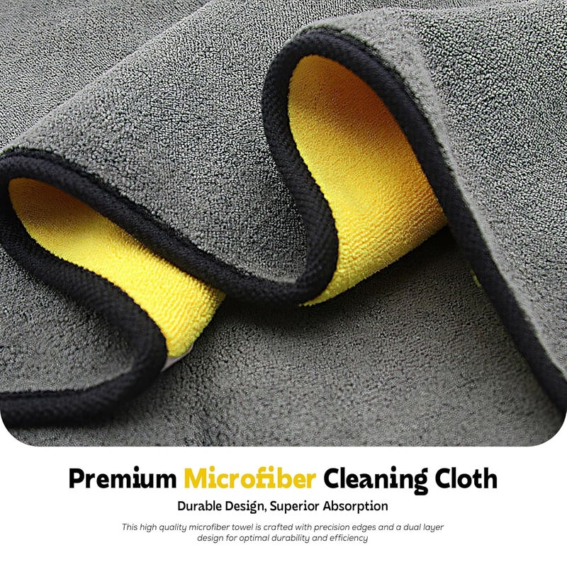 MIORAH Microfiber Cleaning Cloth for Car & Home | Ultra Soft Dusting & Glass Cleaning Cloth – Lint-Free & Reusable (40x40cm-3Pc) - Image 3