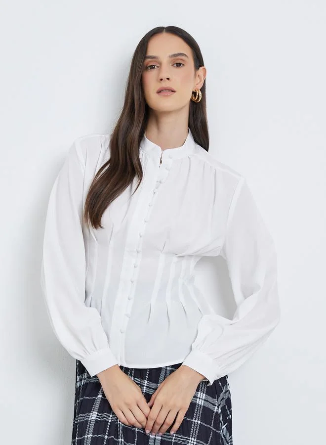Styli Styli Buttoned Balloon Sleeve Blouses