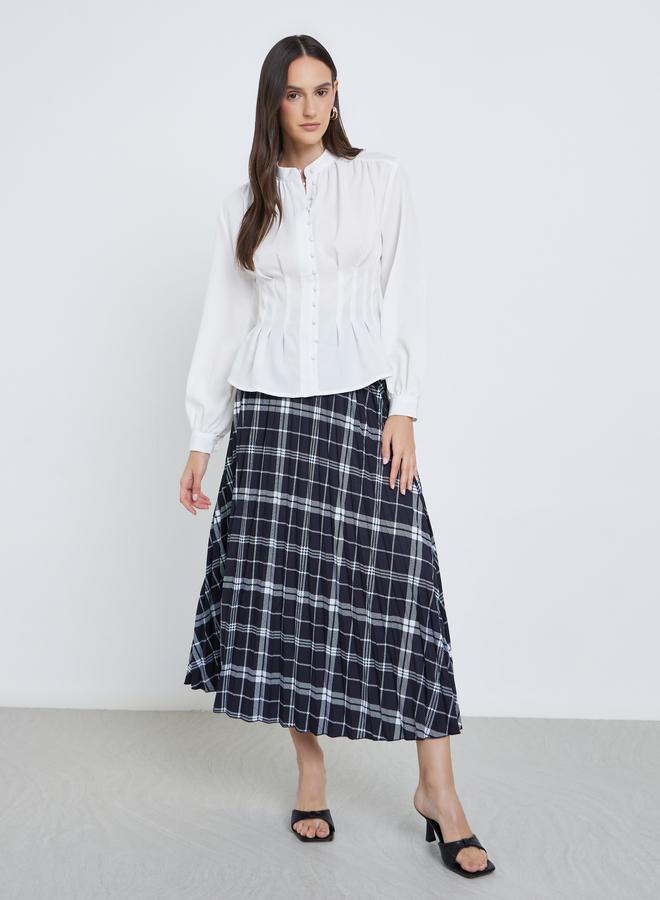 Styli Buttoned Balloon Sleeve Blouses - Image 2