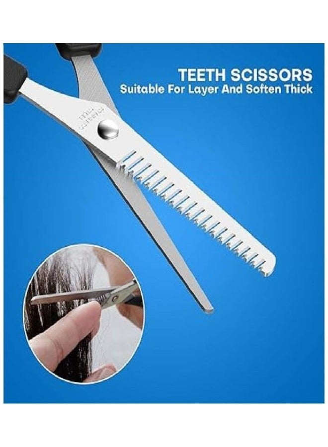 Professional Hair Thinning Scissors 6.3 Inch – Stainless Steel Texturizing Shears with Double Serrated Blade, Adjustable Tension Screw, Ergonomic Handle for Men, Women, Kids, Home & Salon Use - Image 4