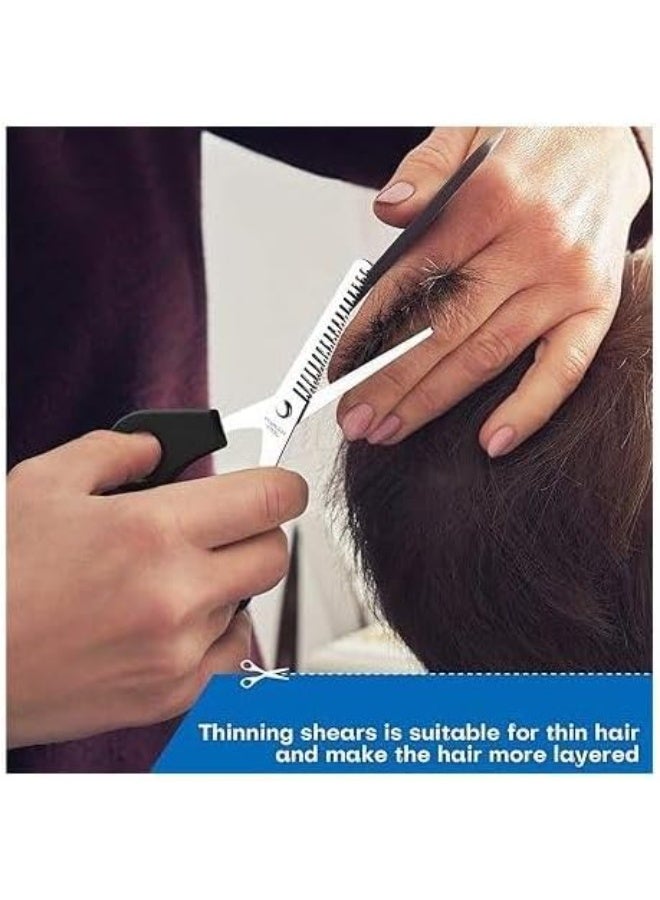 Professional Hair Thinning Scissors 6.3 Inch – Stainless Steel Texturizing Shears with Double Serrated Blade, Adjustable Tension Screw, Ergonomic Handle for Men, Women, Kids, Home & Salon Use - Image 3