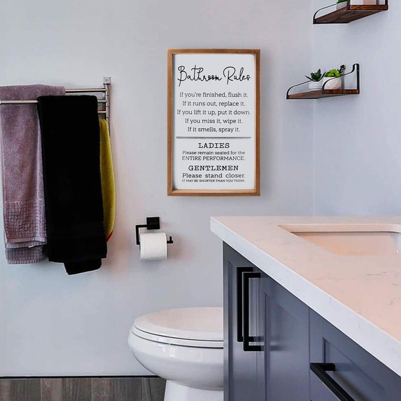 VILIGHT Bathroom Rules Sign - Funny Wall Decor - Image 2