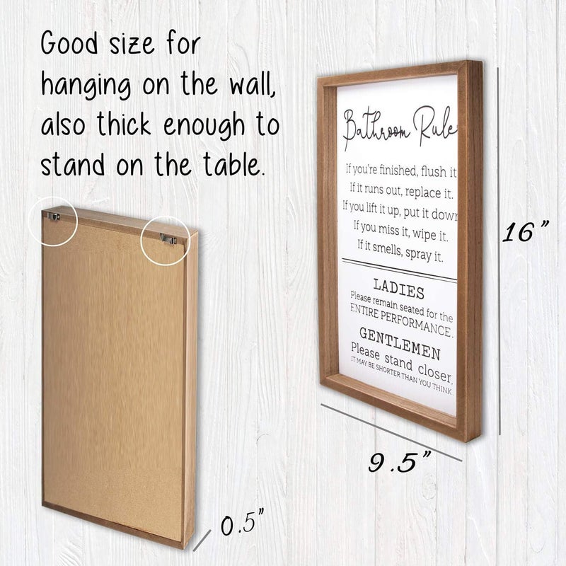 VILIGHT Bathroom Rules Sign - Funny Wall Decor - Image 3